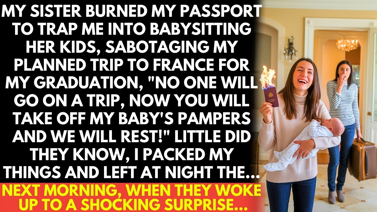 My sister burned my passport to keep me home for babysitting instead of my trip to France but result