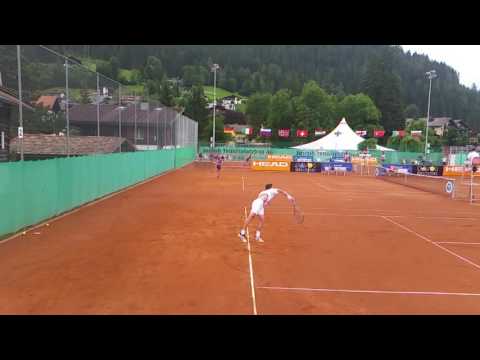 Geoffrey Blancaneaux (*1998 / FRA) - 1st service - ace - 2016 European Junior Championships U18