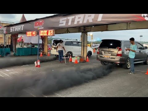 MOBIL KELUARGA DI BUAT DRAG . || INDONESIA DRAG WARS PUTARAN 2 LANUD GADING WONOSARI