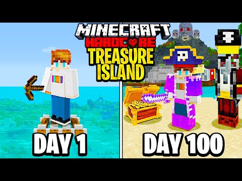 I Survived 100 Days on a TREASURE ISLAND in Hardcore Minecraft...