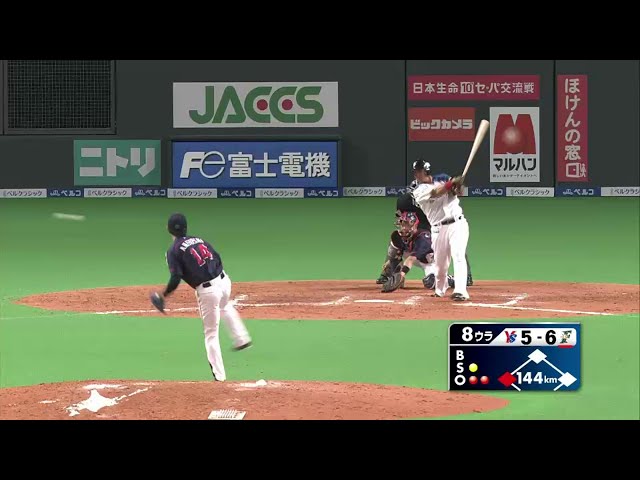 8回裏 ファイターズ・中田 リードを再び2点差にするタイムリーヒット!! 2014/6/14 F-S