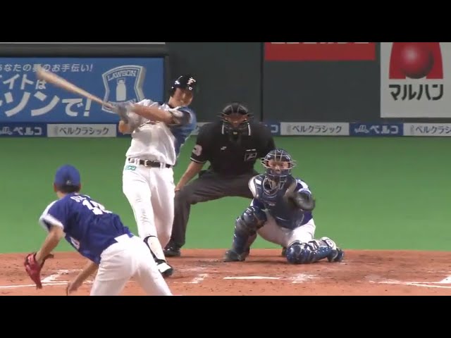 【4回裏】ファイターズ・森山がレフトフェンス直撃の2点タイムリー!! 2017/3/1 F-D