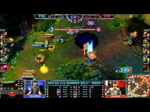 FNC Rekkles, YellOwStaR, Cyanide play vs Copenhagen Wolves - 2014 EU LCS Summer Split