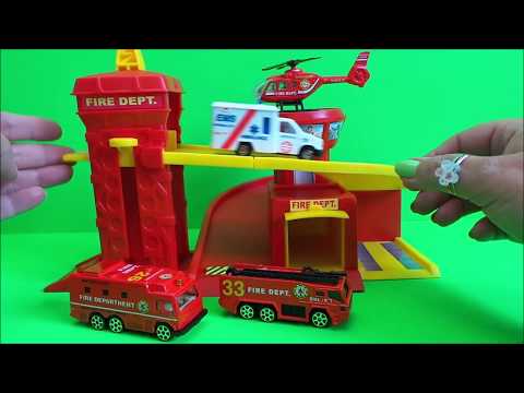 VANCOUVER FIRE STATION CITY SET UNBOXING 🚒 FIRE ENGINE, HELICOPTER,  AMBULANCE + EXPLOSIVE UNIT Video
