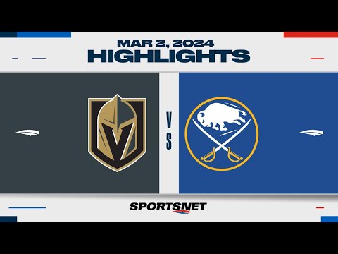 NHL Highlights | Sabres vs. Golden Knights - March 2, 2024