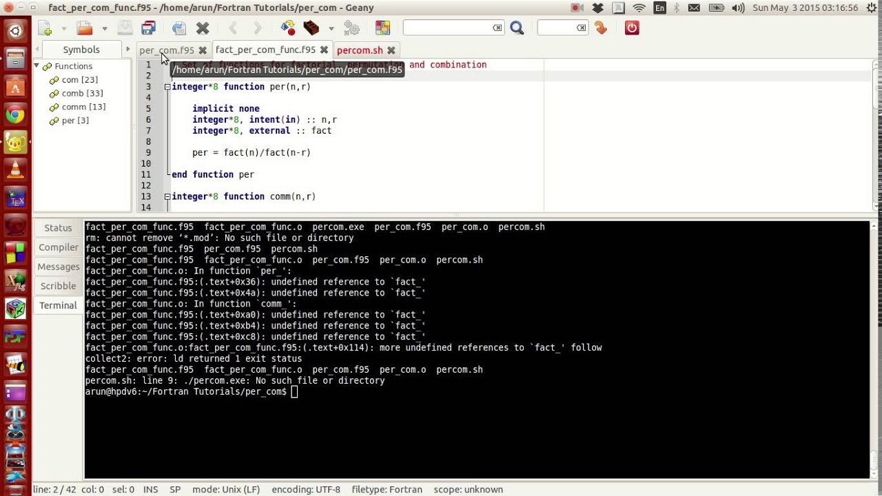 Fortran Programming Tutorials (Revised) : 034 : Problems with calling functions defined in a program