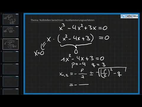 Beispiel 3 - Nullstellen - Ausklammerungsverfahren