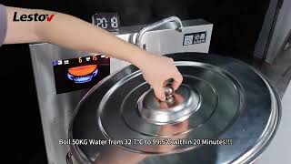 Boiling 50KG Water within 20 minutes -  Lestov Induction Soup Cooker Show #lestov #cookingshow