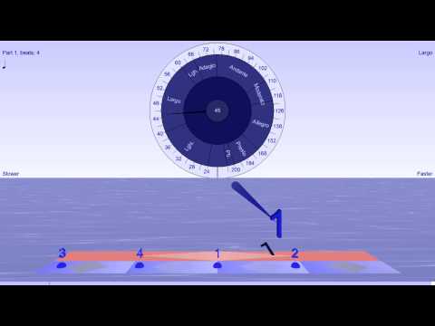 Conducting 4/4 with Tempo Dial - Metronome from Bounce Metronome Pro - HD 1920 x 1080