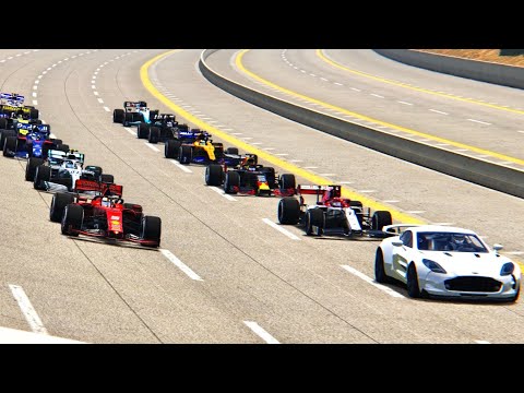 Aston Martin One-77 vs F1 2019 Cars - Nardo Speed Ring