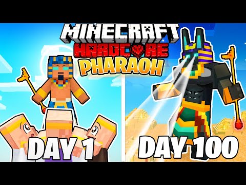 I Survived 100 DAYS as a PHARAOH in HARDCORE Minecraft!