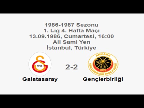 Galatasaray 2-2 Gençlerbirliği 13.09.1986 - 1986-1987 Turkish 1st League Matchday 4