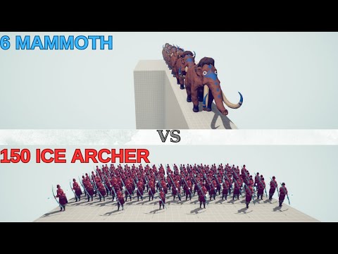 150 ICE ARCHER VS 6 MAMMOTH/Totally Accurate Battle Simulator
