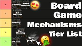 Tier Ranking 60 Board Game Mechanisms