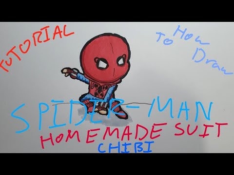 How To Draw Spider-Man Homemade Suit In Chibi Art Style