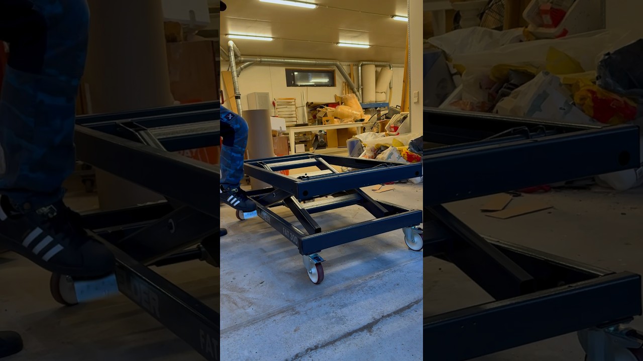 Now this is cool! Felder FAT 300 s hydraulic lifting table! #woodworking #tools