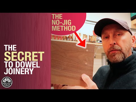 The Secret to No-Jig Dowel Joinery //woodworking