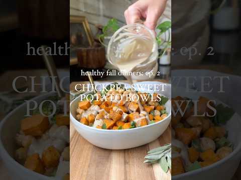 Chickpea Sweet Potato Bowls #fallrecipes #veganrecipes #healthydinner