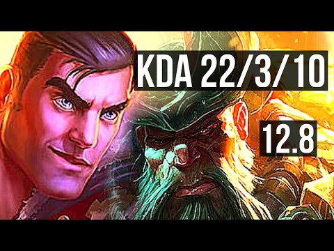 JAYCE vs GP (TOP) | 11 solo kills, 2.3M mastery, Legendary, 22/3/10, 800+ games | EUW Diamond | 12.8