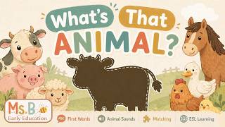 What’s That Animal? 🐮🐑 Learn Farm Animals Names & Sounds for Toddlers (First Words, ESL)
