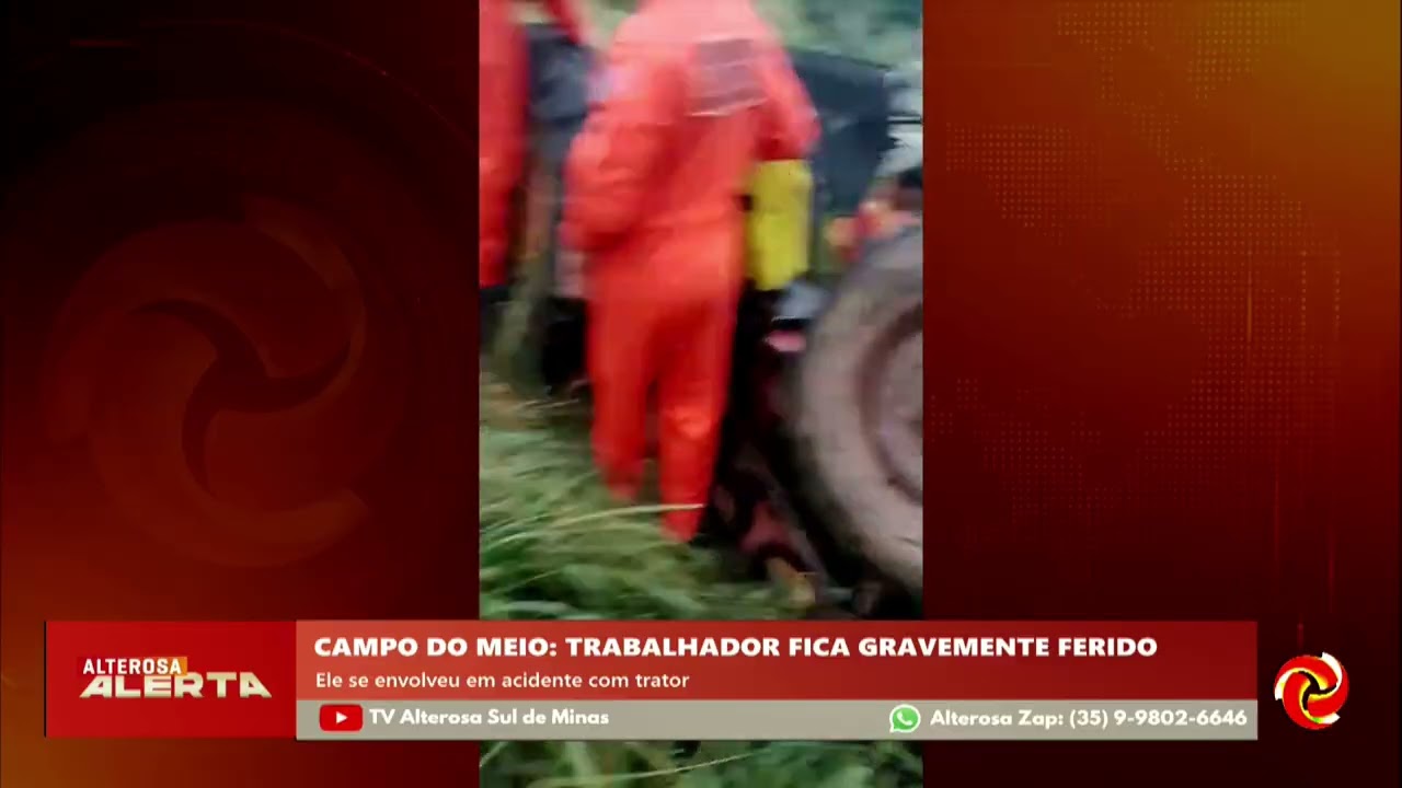 Trabalhador rural ferido após acidente com trator