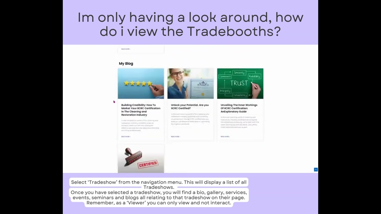 Tradeshow as a Viewer