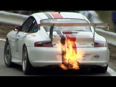 Fire & Flames. Flamethrower at Swiss Hillclimb St-Ursanne - Les Rangiers 2015