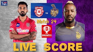 IPL Live Score, Kings XI Punjab VS Kolkata Knight Riders