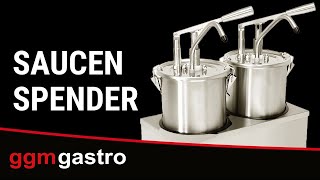 Distributeur de sauces - 2x 4 litres - incl. support en inox