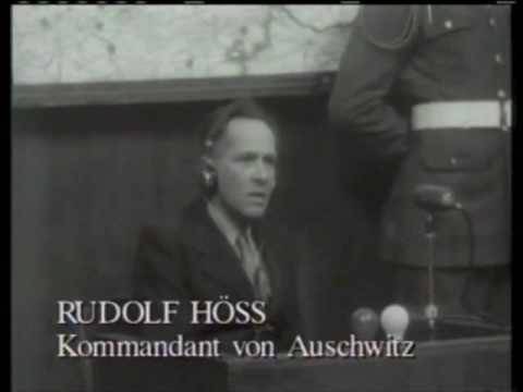 Rudolf Hoess, former Auschwitz commandant, testifying at the Nuremberg trial, April 15, 1946