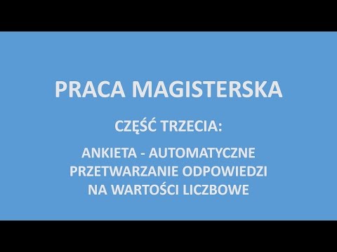 Ankiety – automatyczne przetwarzanie odpowiedzi na wartości liczbowe