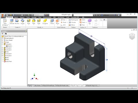 Inventor Tutorial with Isometric Sketches - Advanced part 1