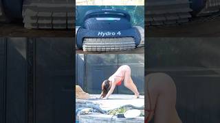 This Pool Robot Cleaned My Pool While I Did Yoga! #youtubeshorts #ad