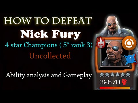 How to defeat Nick Fury(Uncollected) Battlerealm Under Siege- Marvel Contest of Champions