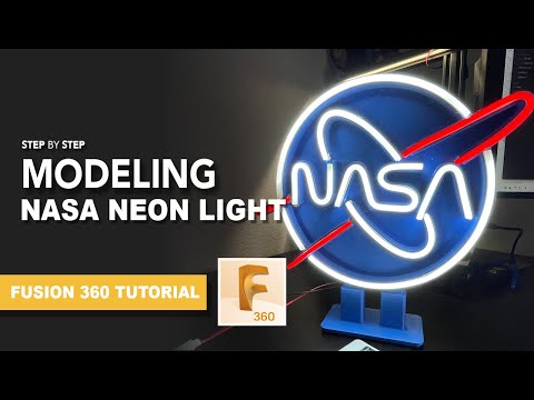 How to Model This 3D Printed NASA Neon Sign in Fusion 360 (Step by Step Tutorial)
