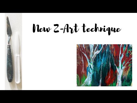 My New Fluid Art Z-Art technique -The best combination of Acrylic Pouring / Fluid Art & Oil Painting