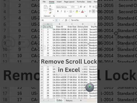 Remove Scroll Lock in Excel