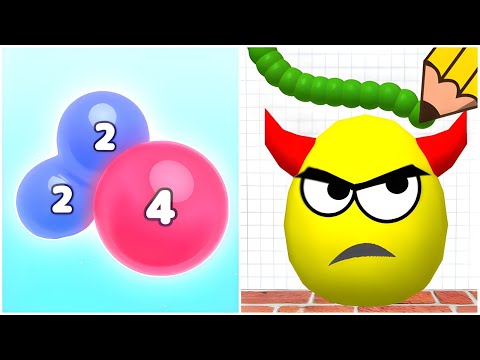 Draw To Smash vs Melty Bubble 2048 - (Max Level, ASMR Game)