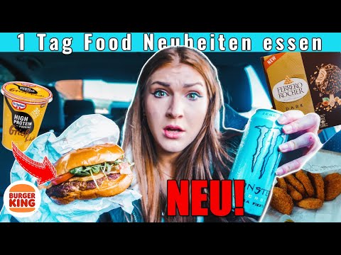 I eat NEW FOODS 1 day 😬 (Burger King, Ferrero ice cream...)