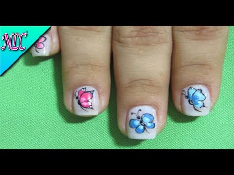 4 MARIPOSAS MUY FÁCIL de HACER – CÓMO PINTAR MARIPOSAS – BUTTERFLY nail art – NLC