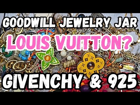 Louis Vuitton? Givenchy & 925 Silver! Goodwill Jewelry Jar Unboxing ShopGoodwill #jewelryunboxing