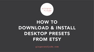 Download & Install Desktop Lightroom Presets From Etsy