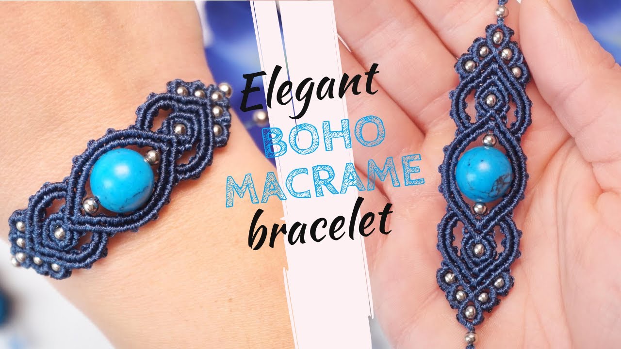 DIY boho beaded macrame bracelet | Micro-macrame bracelet tutorial