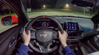 2024 Cadillac CT4-V Blackwing 6MT - POV Night Drive (Binaural Audio)