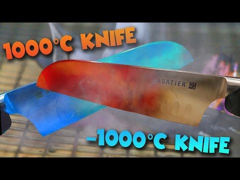 Glowing 1000 Degree Knife VS Frozen -1000 Degree Knife EXPERIMENT (BELOW ZERO) (NOT CLICKBAIT) Video