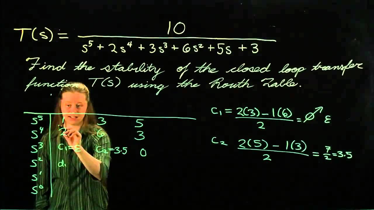 Systems Analysis - Routh-Hurwitz Table