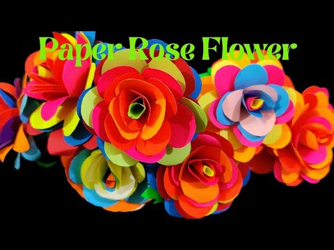 Paper rose flower making | Malayalam | Nadha husains | Nadeera