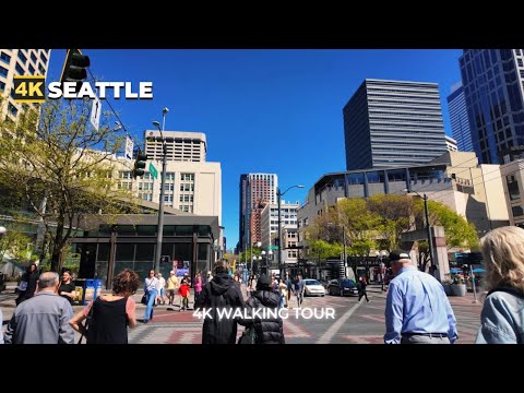 [4K] SEATTLE City Walk - Pine - Pike - Post Alley