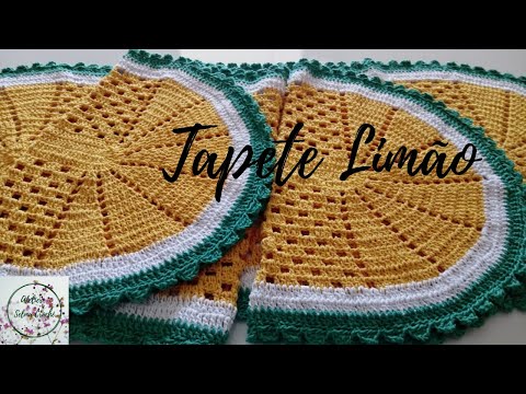 Kit de cozinha tapete Limão de crochê