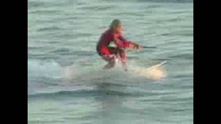 Man Surfs Great White Shark !!! REAL !!!